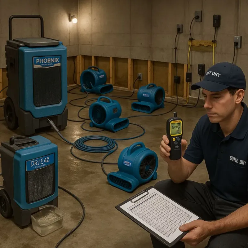 Structural Drying and Dehumidification process in Dighton, KS